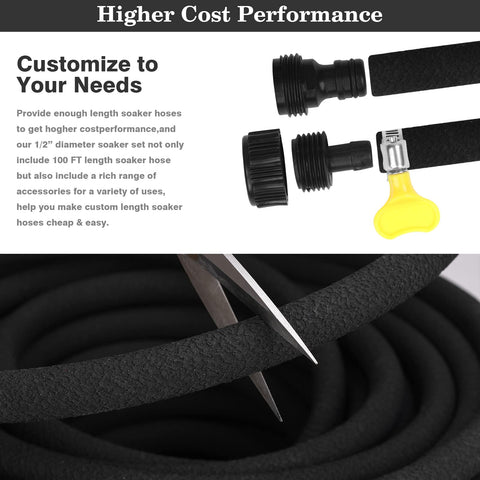MHMHM flexible round soaker hose adapts to curves without kink.