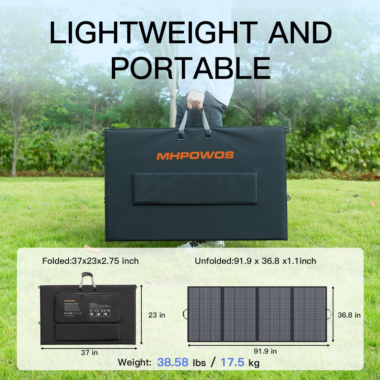 MHPOWOS 400W solar panel connectors support broad compatibility with power stations.