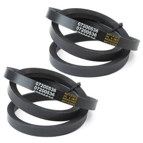 Mhrxusd 07200536 auger-drive belt set front view enhances snow clearing efficiency.