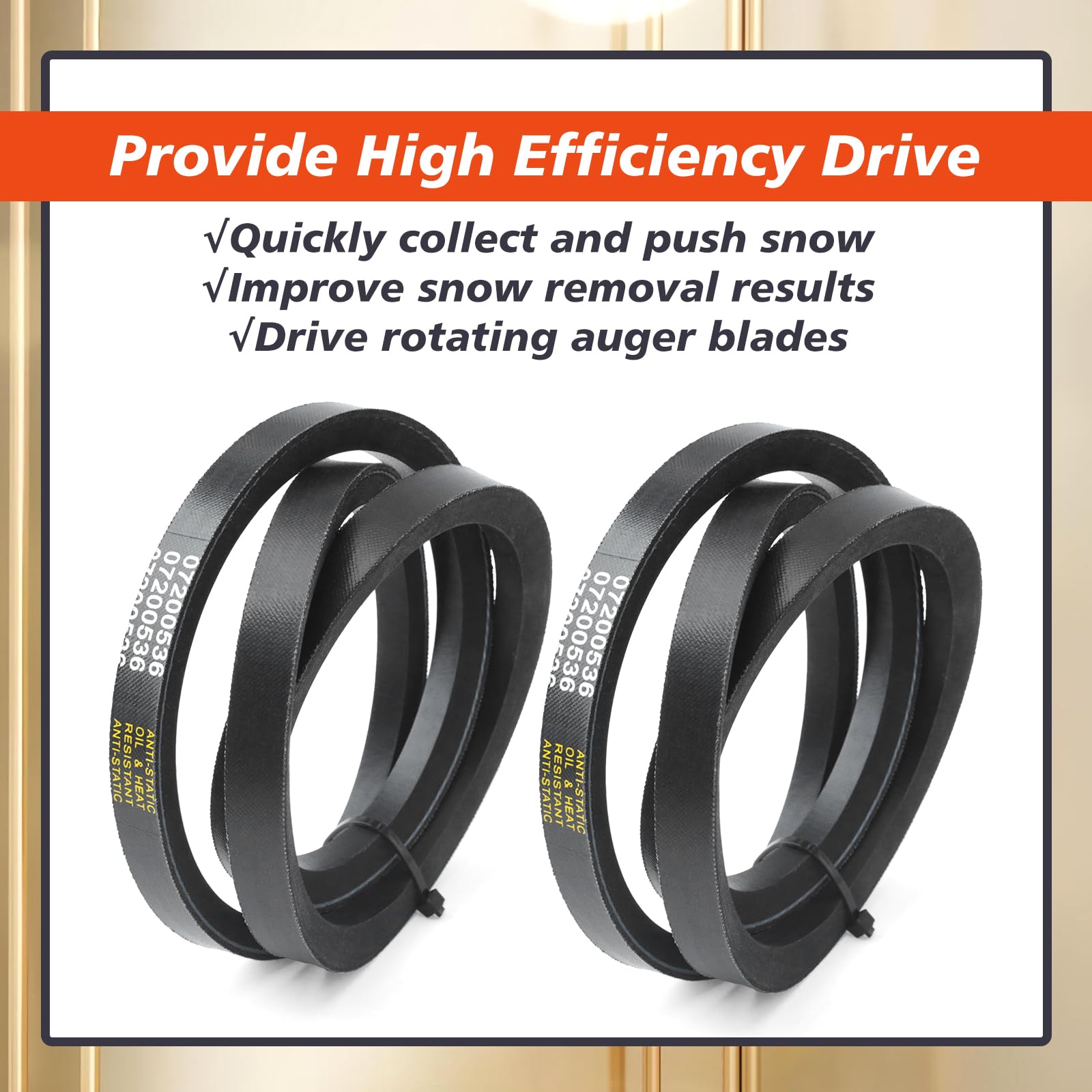 Mhrxusd 07200536 raw-edge belts deliver reliable starts and less slippage.