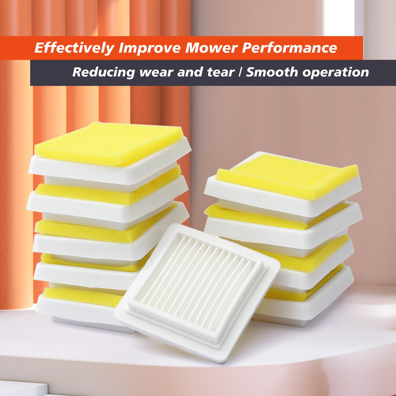 Mhrxusd lawn mower air filter showing fiberglass and paper media