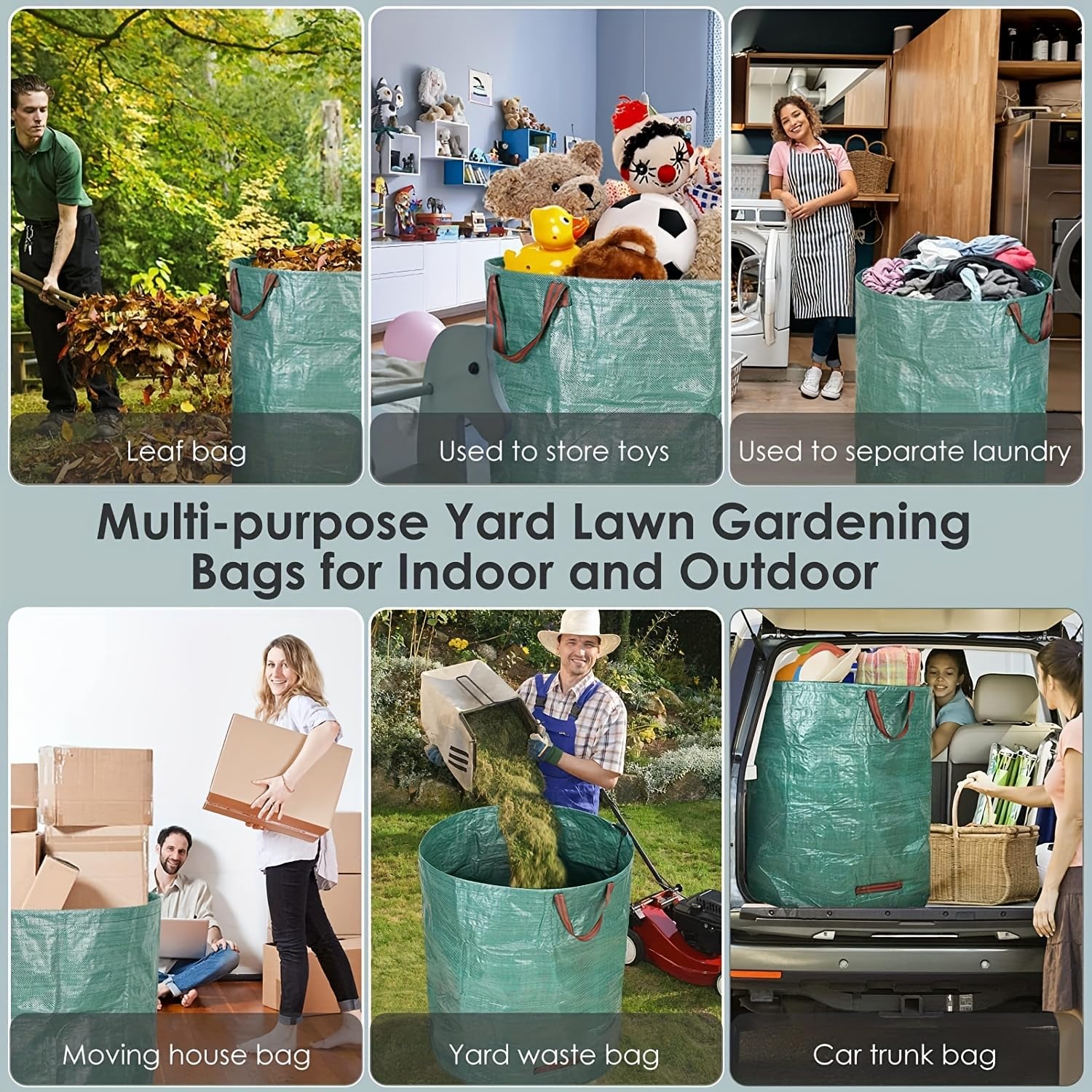 MHXWNHA 2-Pack 80-Gallon Yard Bags ready to fill with leaves and debris