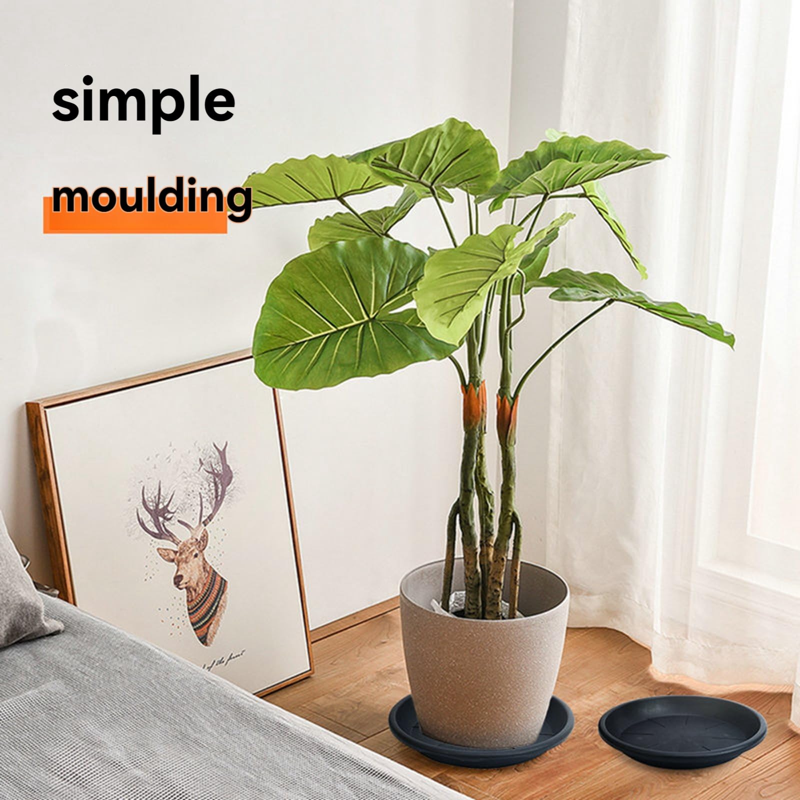 MHXWNHA 12-inch black tray supports mobility of potted plants on the go