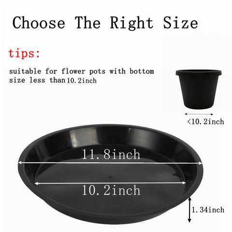 MHXWNHA 12-inch plant saucer close-up of durable black plastic, ideal for protecting floors