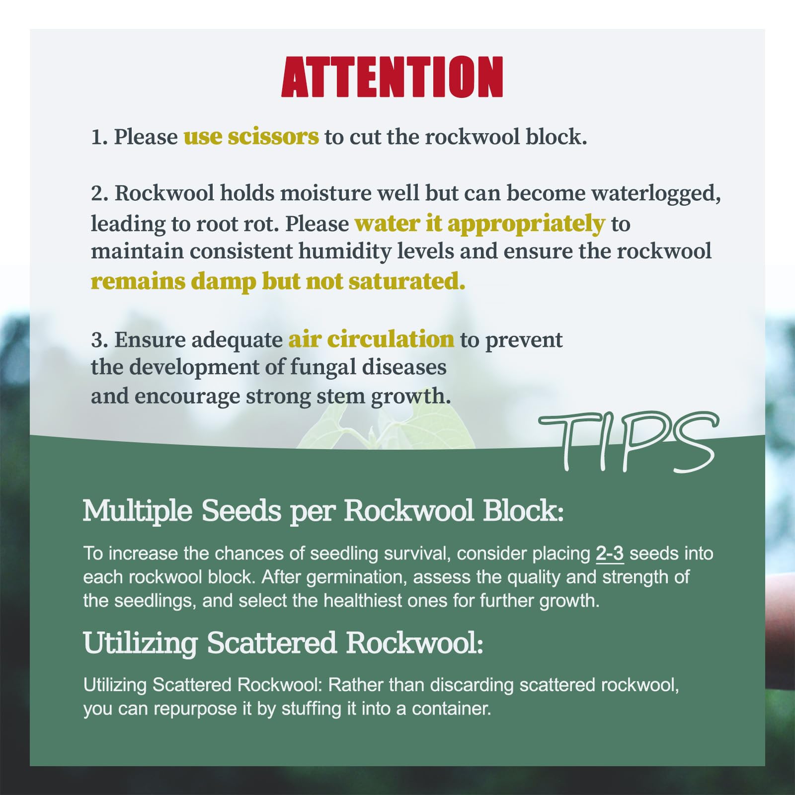 MI0512 Rockwool provides 20 percent air space for rapid root development when saturated