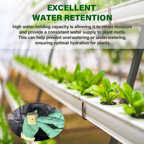 MI0512 Rockwool retains moisture and nutrients to support young plant growth