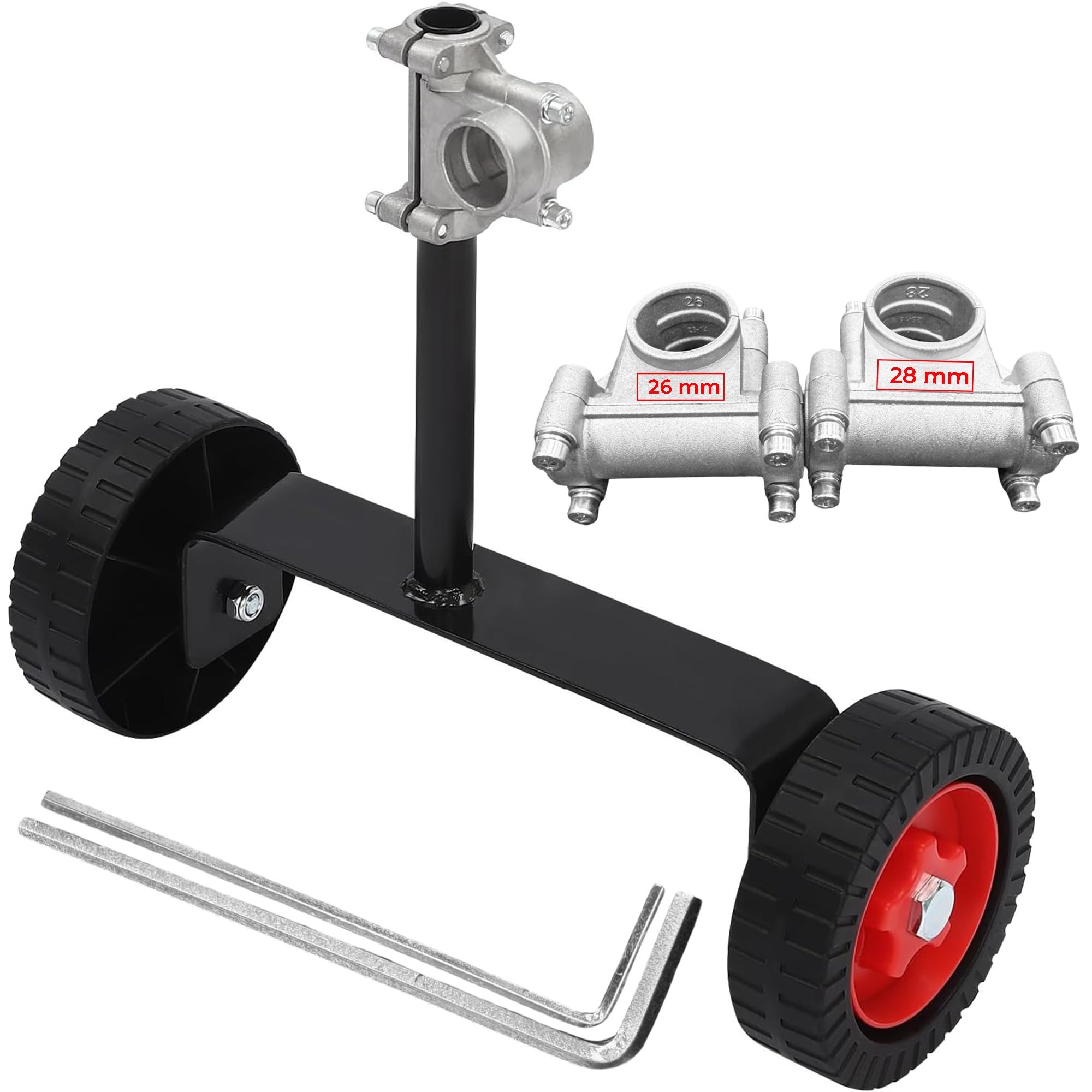 MIAN MU universal trimmer wheel fits 26mm and 28mm shafts for quick setup.