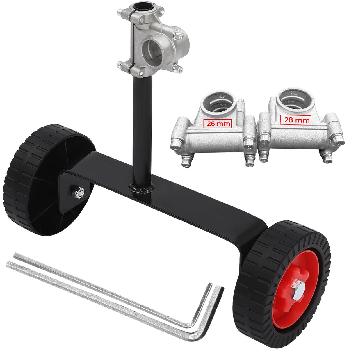MIAN MU universal trimmer wheel fits 26mm and 28mm shafts for quick setup.