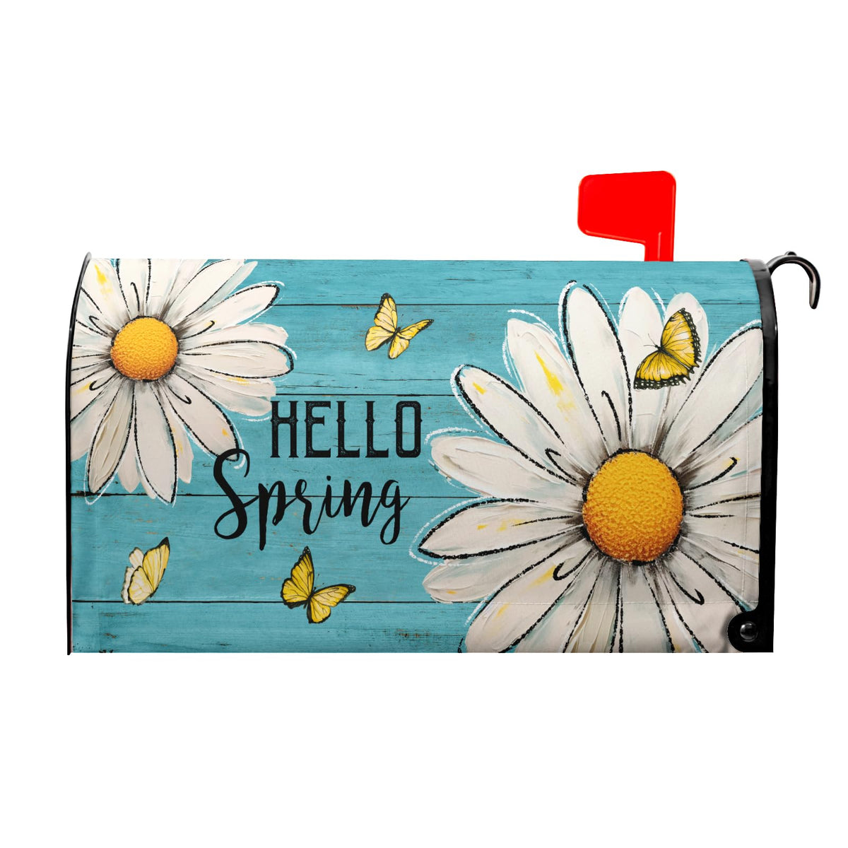 Miaoquhe rustic spring daisy mailbox cover boosts outdoor curb appeal.