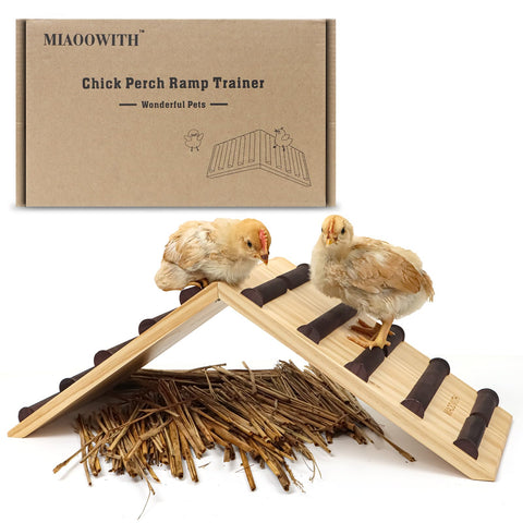 MIAOWITH chicken perch front view promotes roomy lounging and natural roosting for chicks.