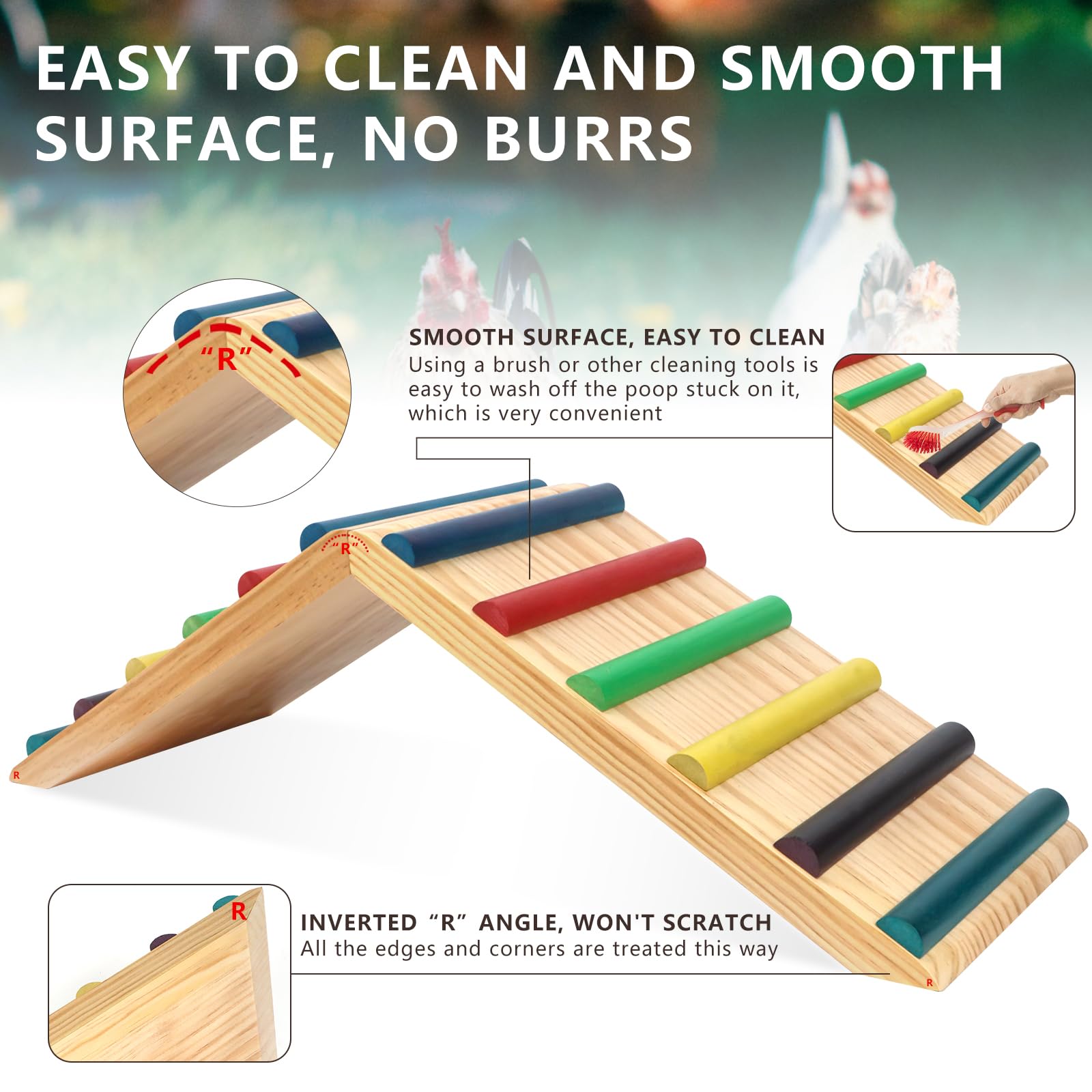 Easy-clean smooth surface on MIAOOWITH chicken roost