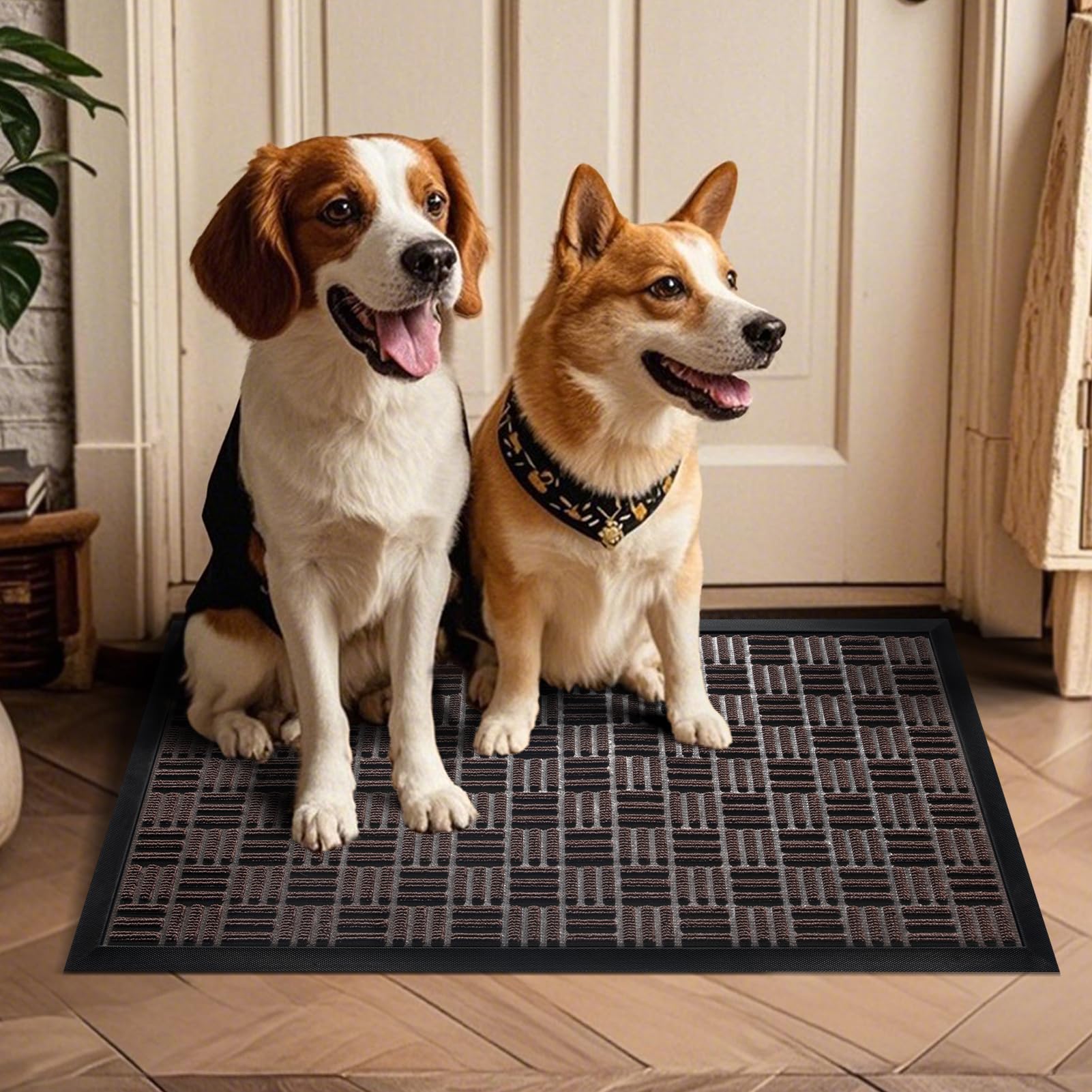 Mibao all-weather mat withstands sun and rain at the entry