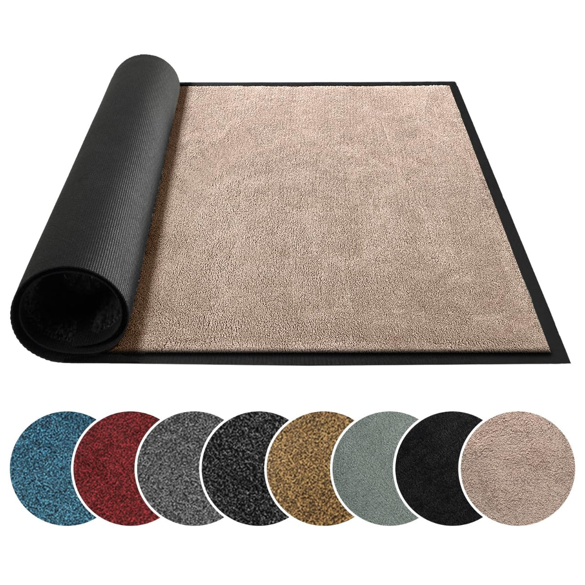 Mibao Dirt Trapper beige door mat, front view, traps dirt at the entry.