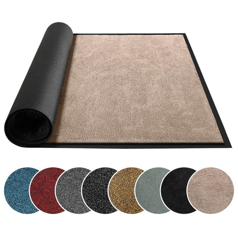 Mibao Dirt Trapper beige door mat, front view, traps dirt at the entry.