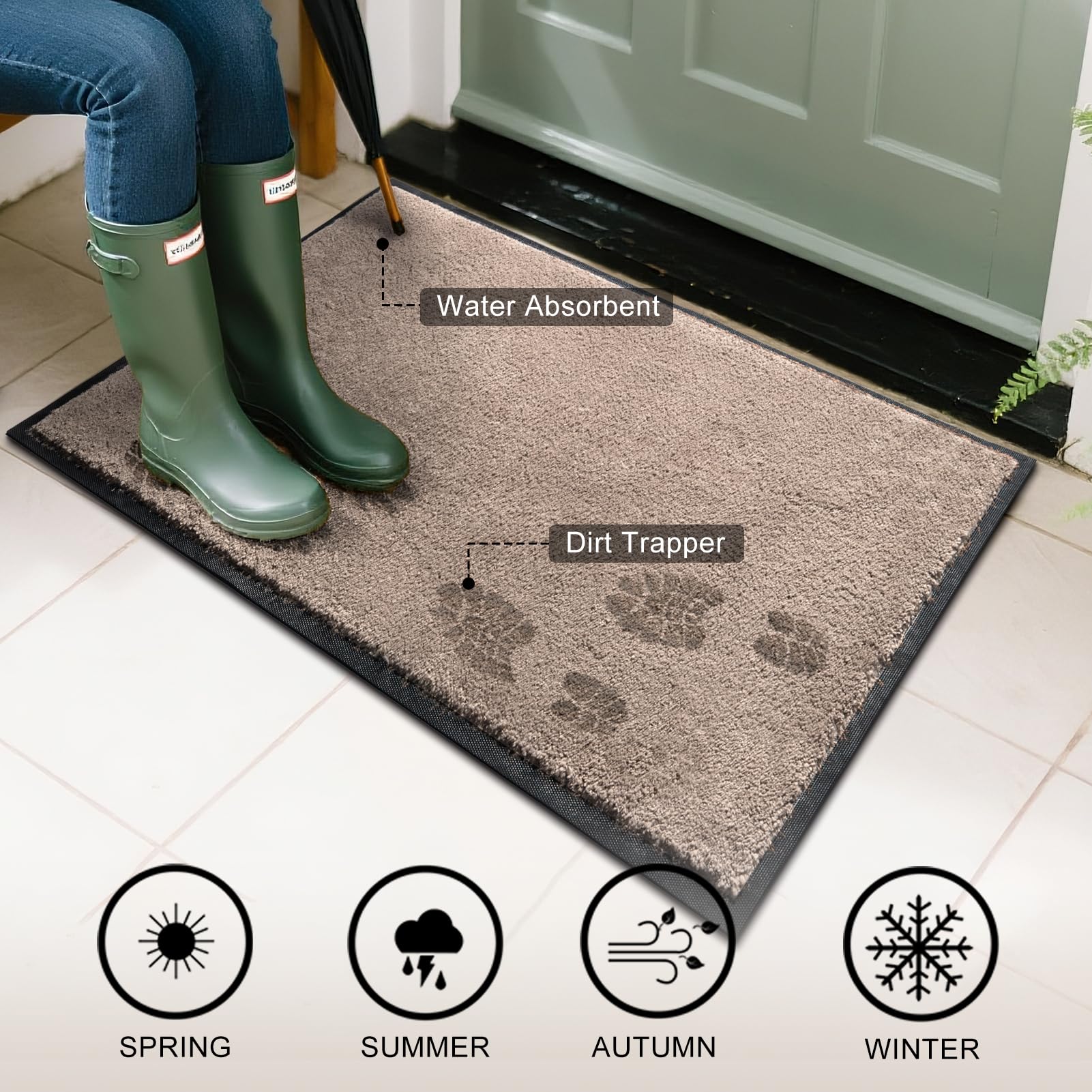 Mibao Dirt Trapper door mat with non-slip bottom for safe entry.