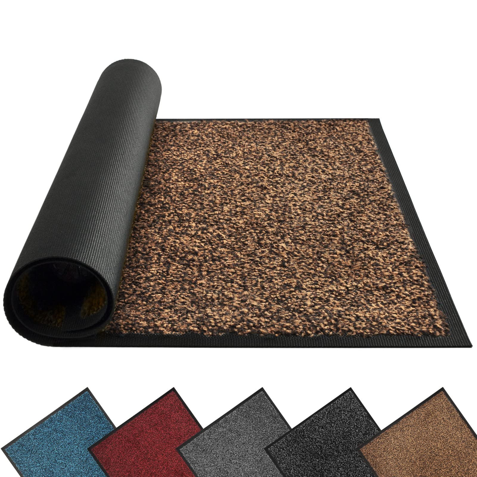 Mibao Dirt Trapper front door mat in brown reduces dirt at entry