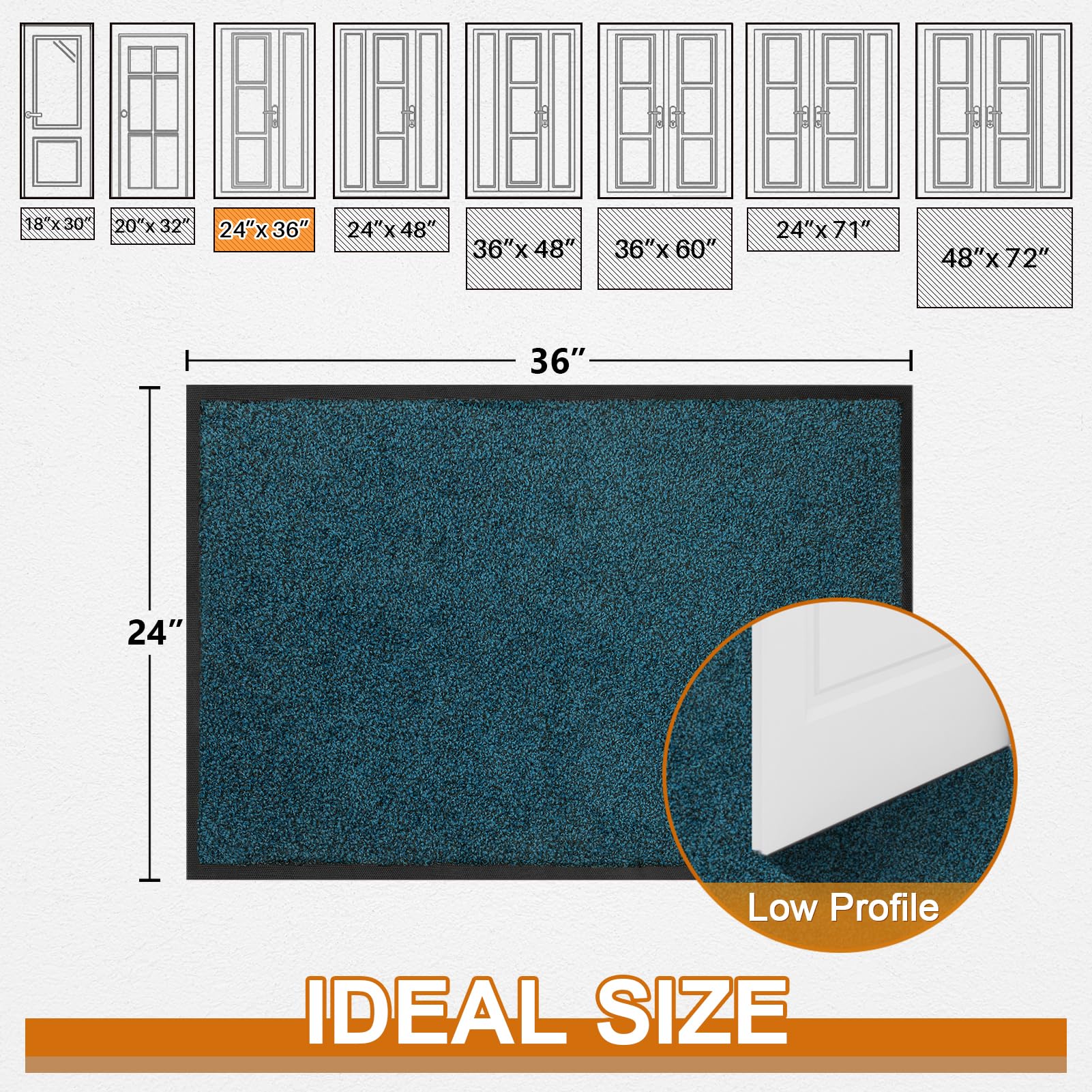 Mibao dirt-trapper mat blue, absorbs moisture and helps keep floors clean.