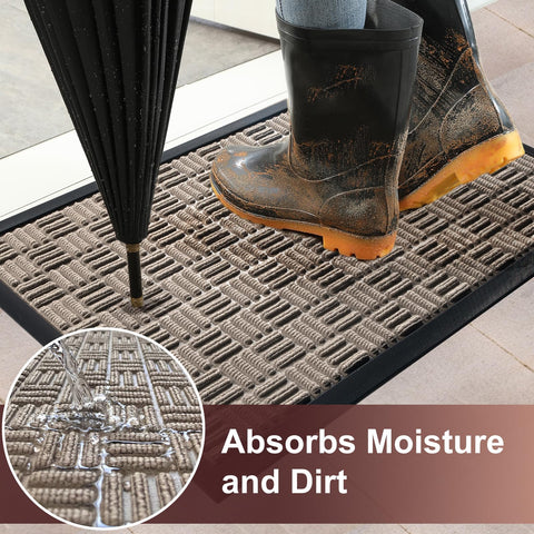 Mibao door mat natural rubber backing provides grip for busy entrances.
