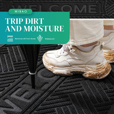 Mibao non-slip, low-profile mat remains stable for safe entry.