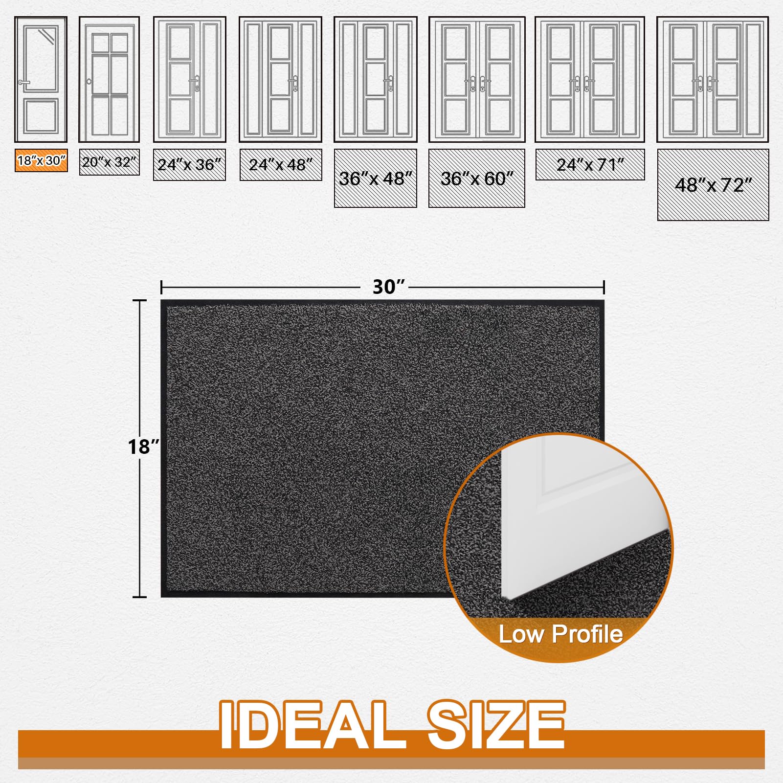 Mibao mat with non-slip backing demonstrates secure placement on dry floors.