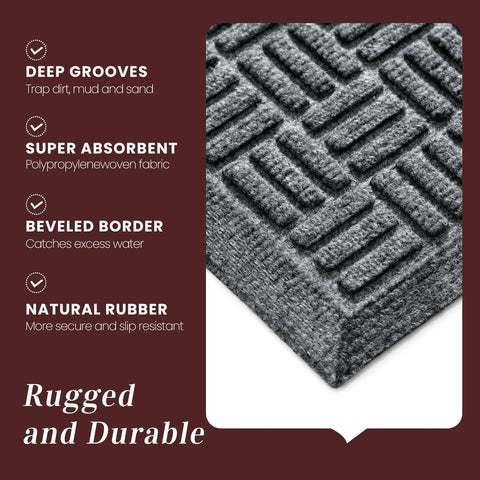 Mibao durable entry mat traps moisture and dirt effectively