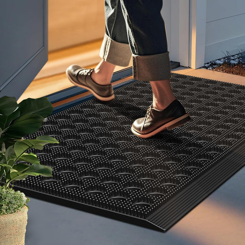 Mibao durable outdoor mat helps keep indoor floors clean.