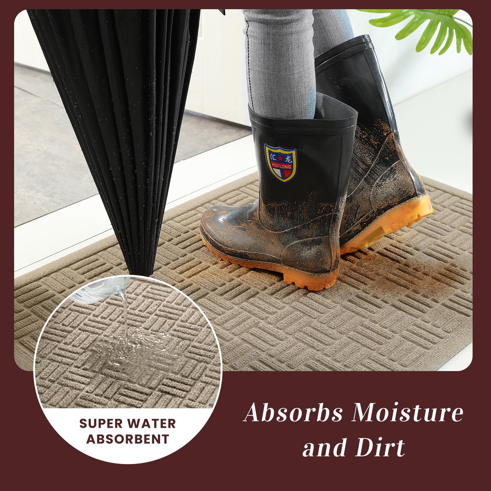 Mibao easy-clean doormat can be vacuumed or rinsed