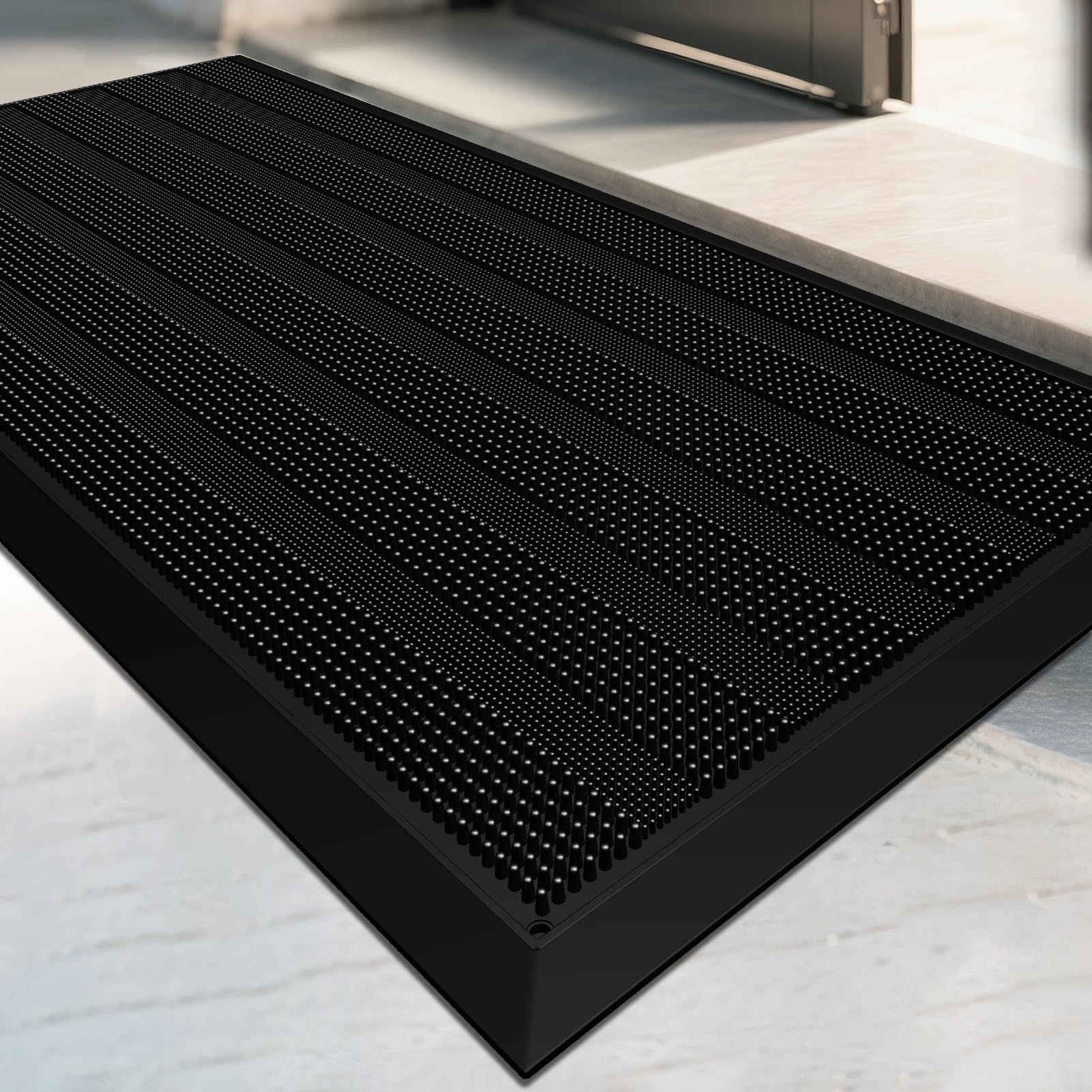 Mibao front door mat with all-weather durability and flat profile for entryways.