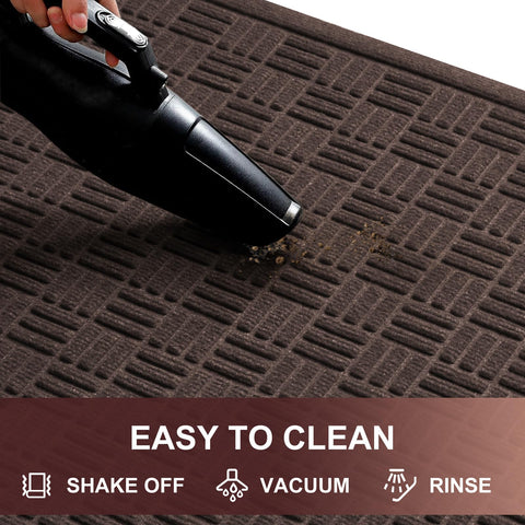 Mibao front door mat coffee color easy to clean by vacuuming or hose rinse