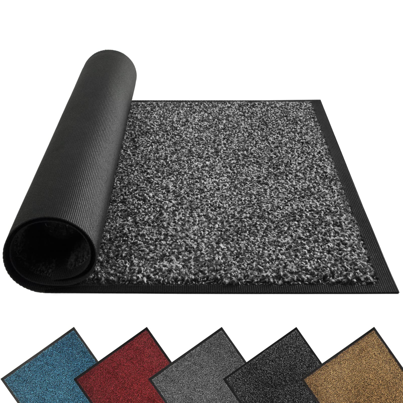 Mibao front door mat Dirt Trapper in grey captures dirt at the threshold