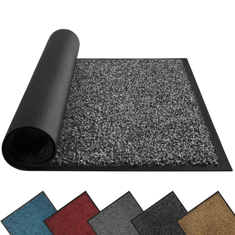 Mibao front door mat Dirt Trapper in grey captures dirt at the threshold