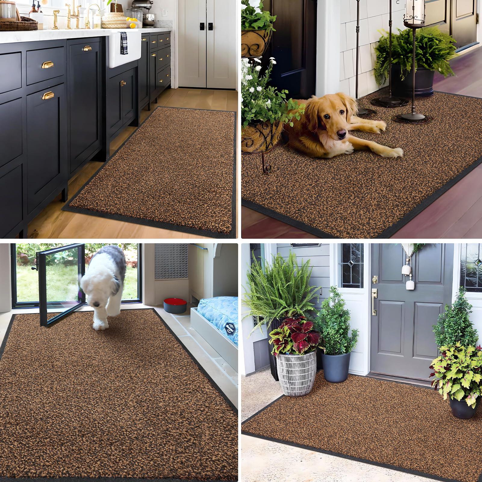 Low-profile rug blends with any entryway décor.