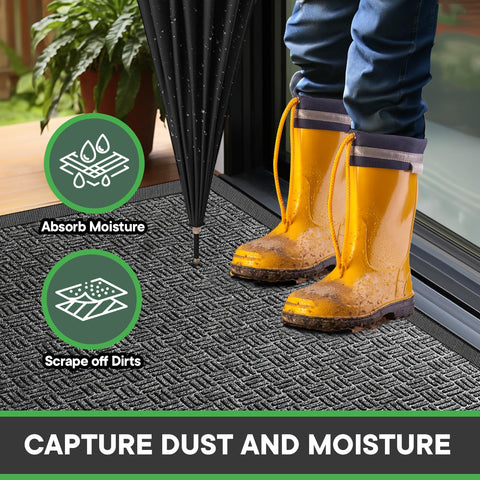 Mibao mat with natural rubber backing remains secure on dry floors.
