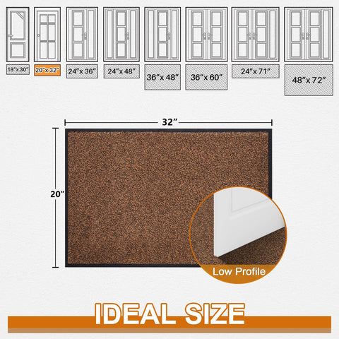 Mibao Front Door Mat non-slip back keeps the mat in place at the doorway
