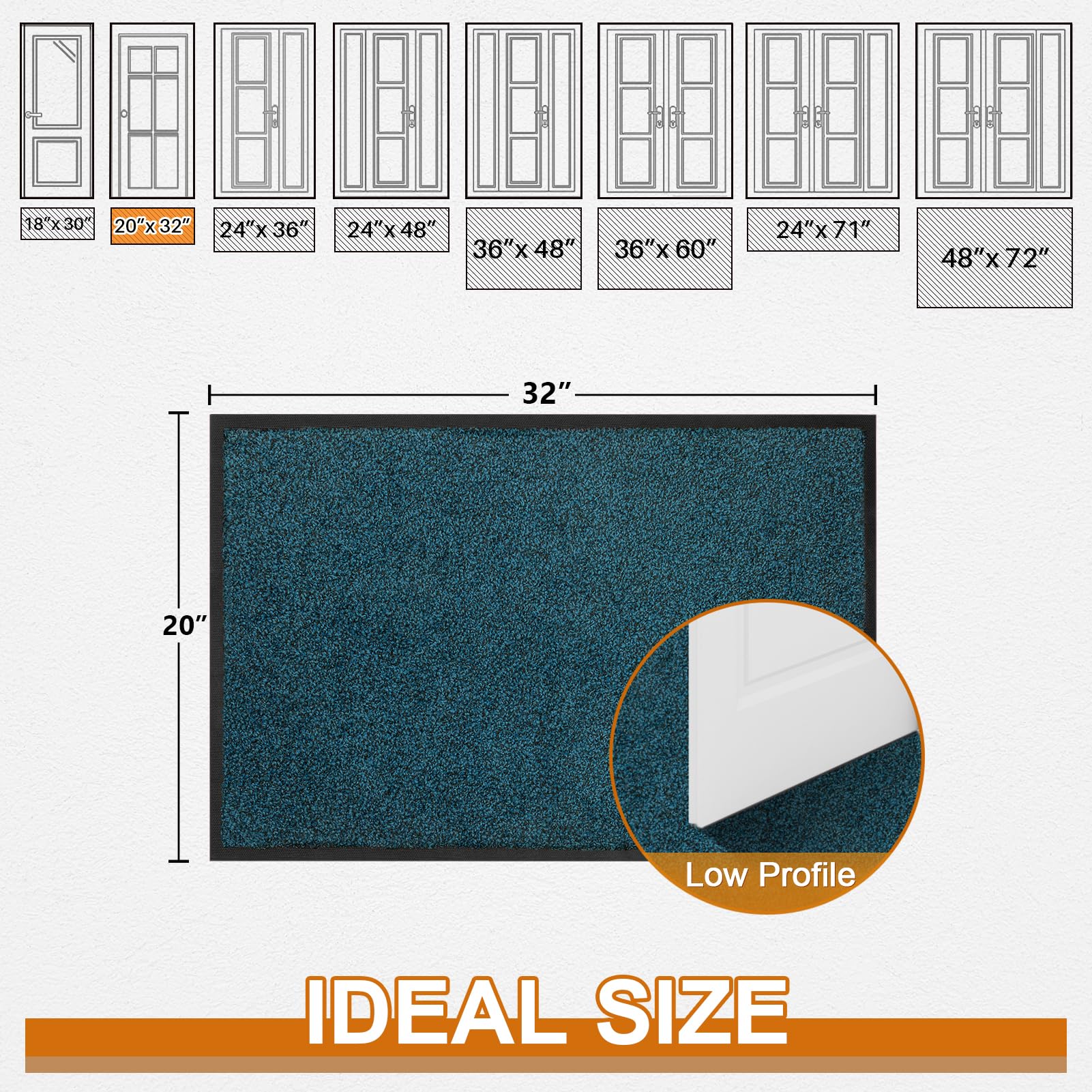 Mibao front door mat non-slip backing prevents sliding on hard floors.