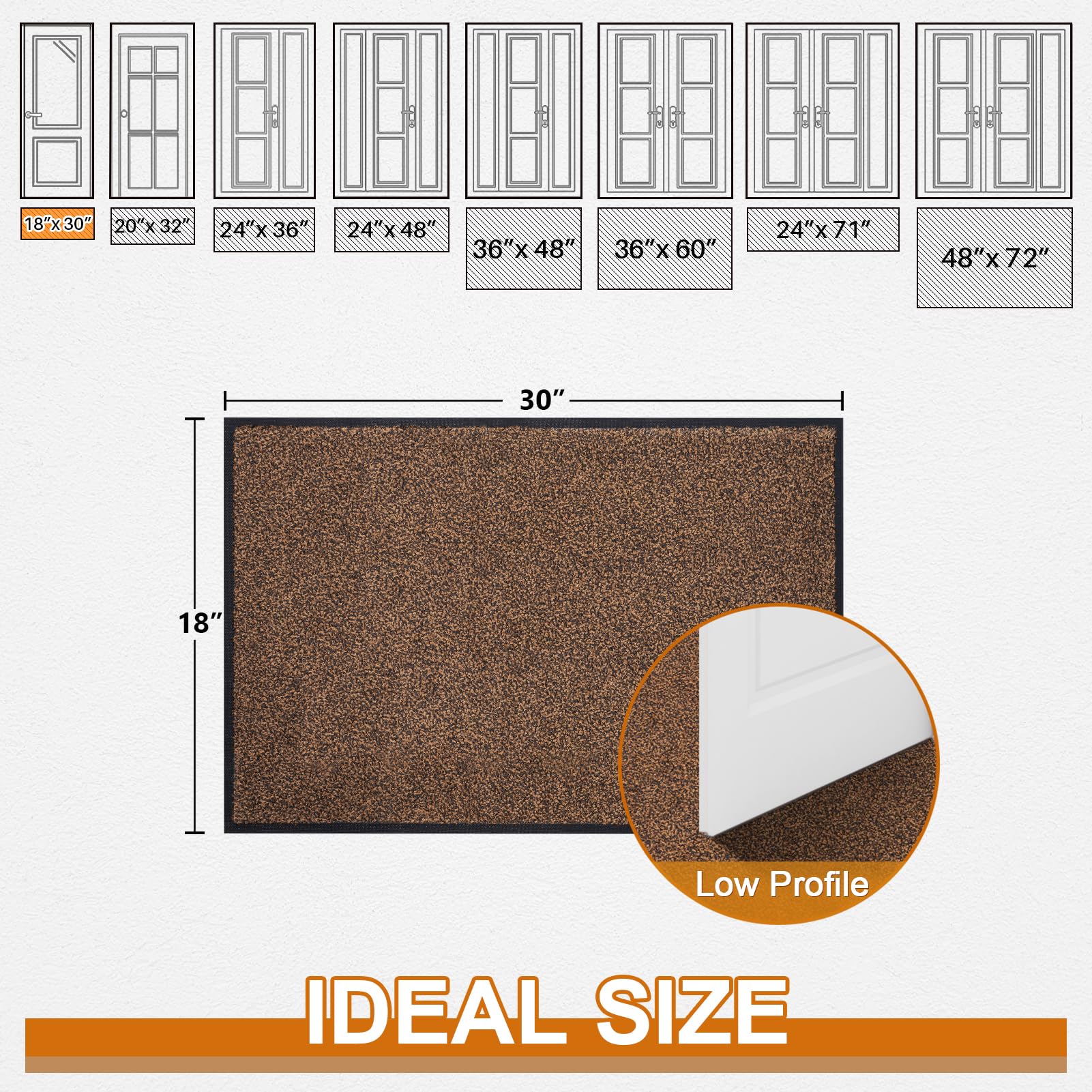 Mibao mat non-slip backing keeps the entryway stable on wet days.