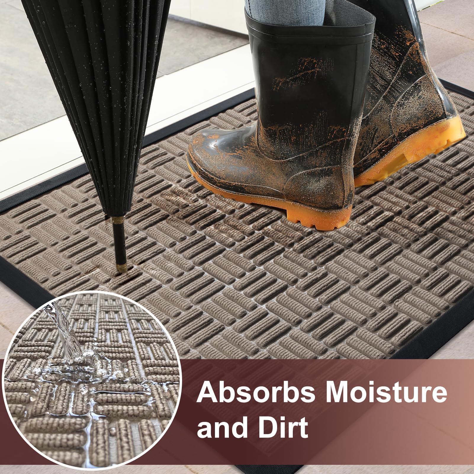 Mibao door mat designed for outdoor and indoor use year-round.
