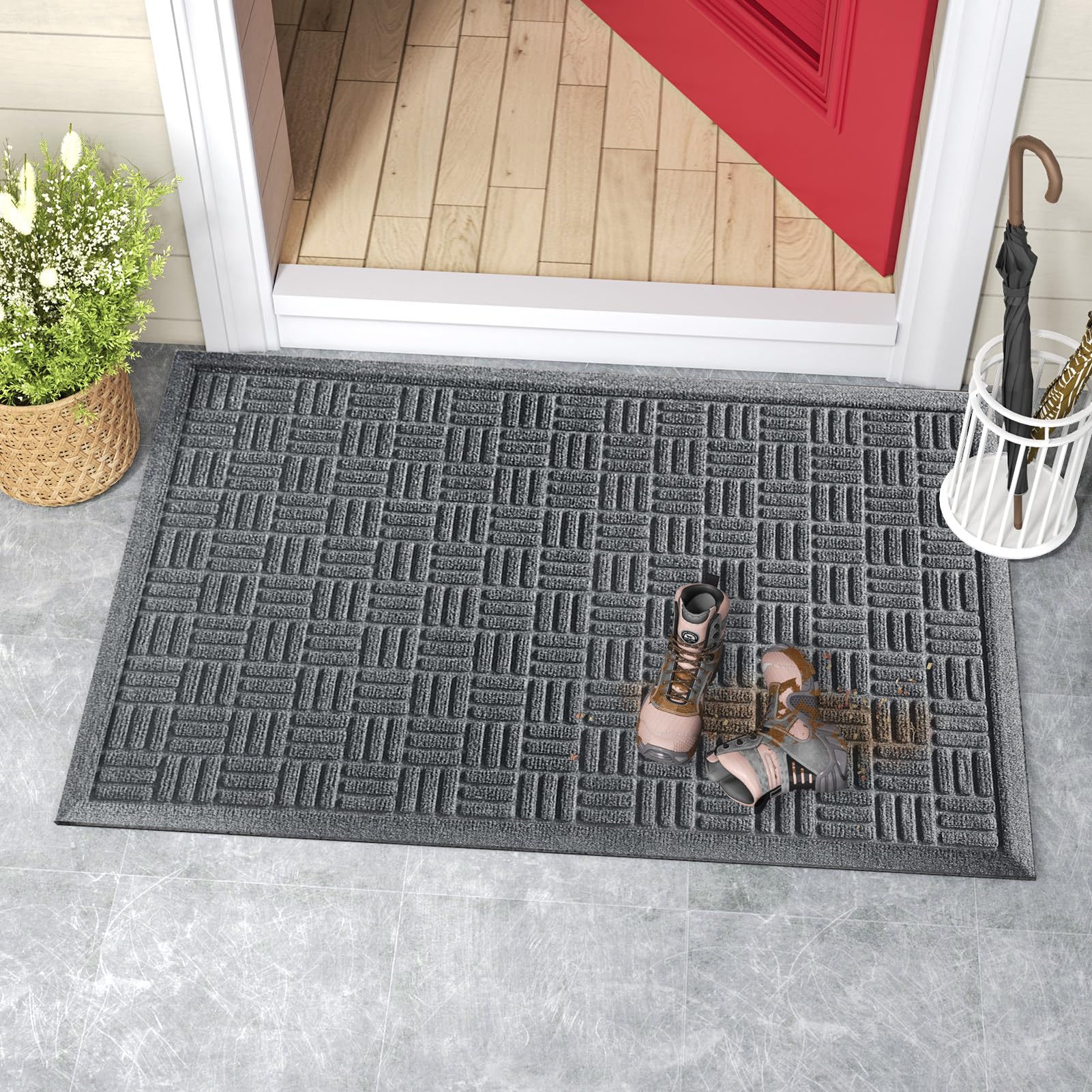 Mibao garage entry mat withstands heavy traffic and dirt