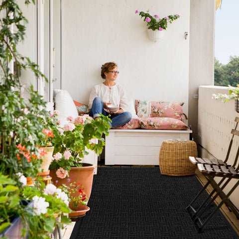 Mibao garden patio entry mat placed at a doorway for mess control