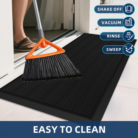 Mibao low-profile design blends with outdoor décor while protecting floors.