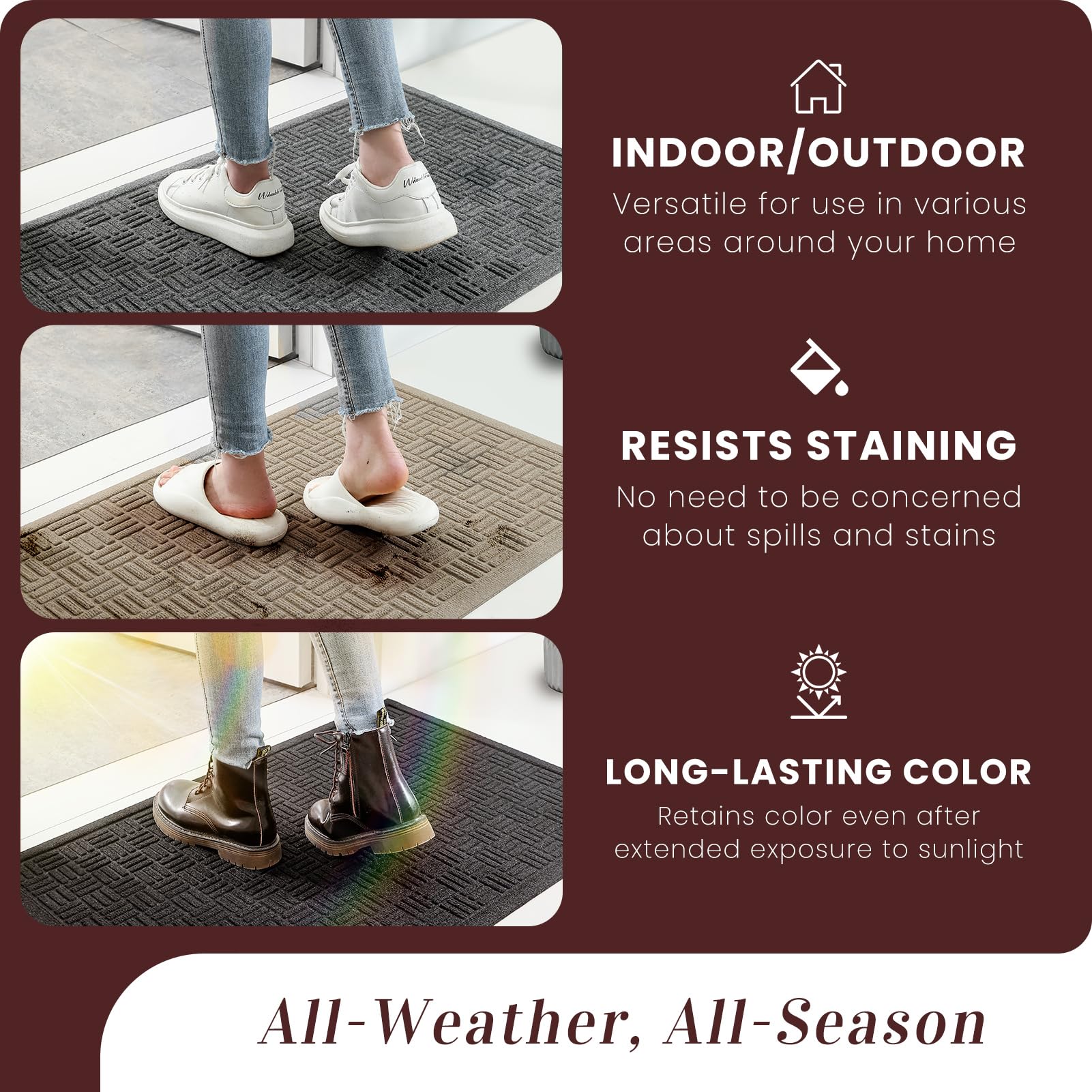 Mibao low profile door mat fits under doors without snagging