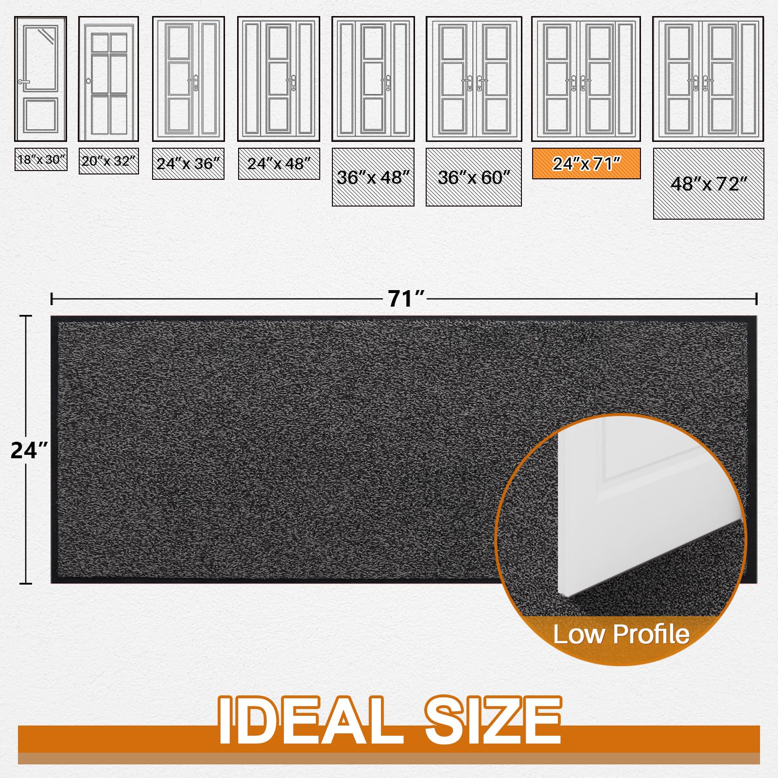 Mibao non-slip waterproof doormat with durable backing for safer entryways