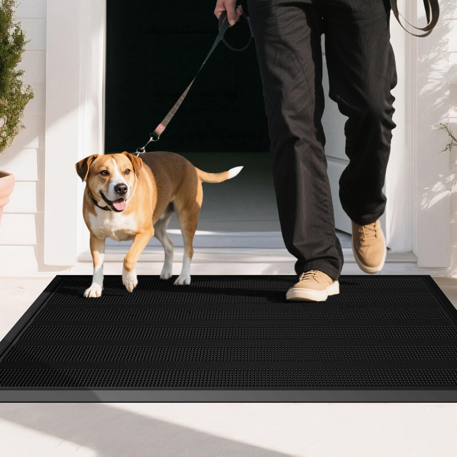 Mibao rubber dirt-trap mat designed to scrape mud from shoes at muddy entrances.