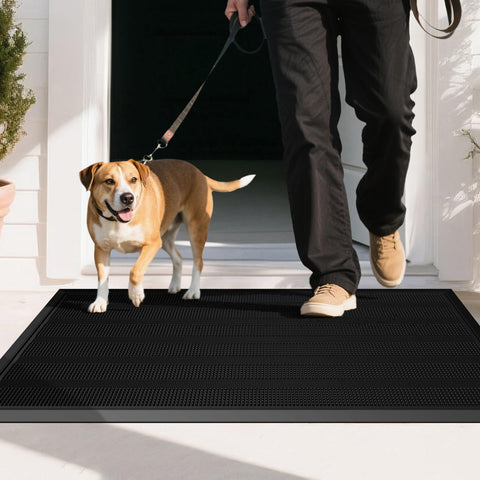 Mibao rubber dirt-trap mat designed to scrape mud from shoes at muddy entrances.
