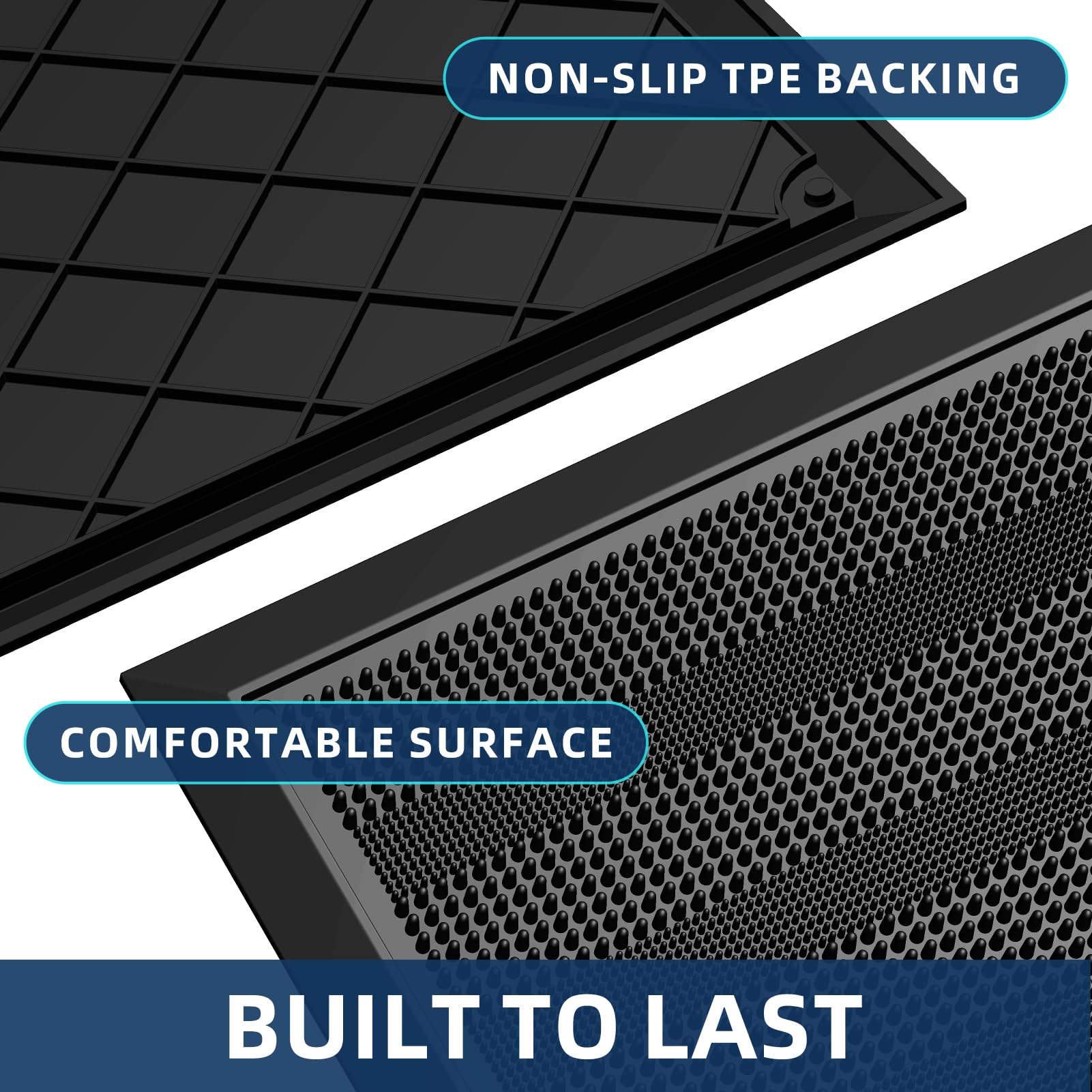 Mibao versatile mat suitable for pool areas, garages, kitchens, and outdoor showers.