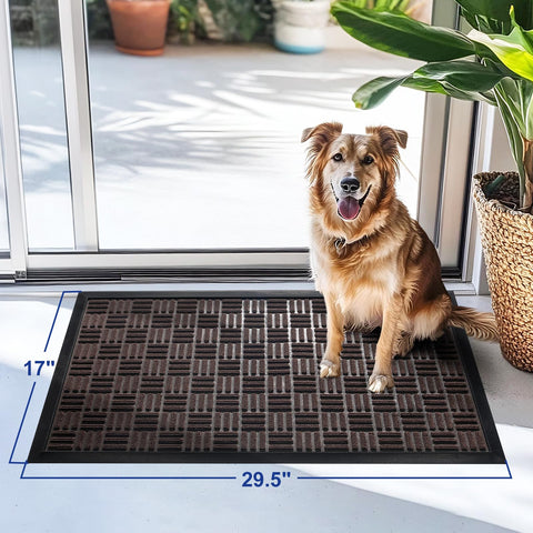 Mibao welcome mat for outdoor and indoor use with non-slip backing