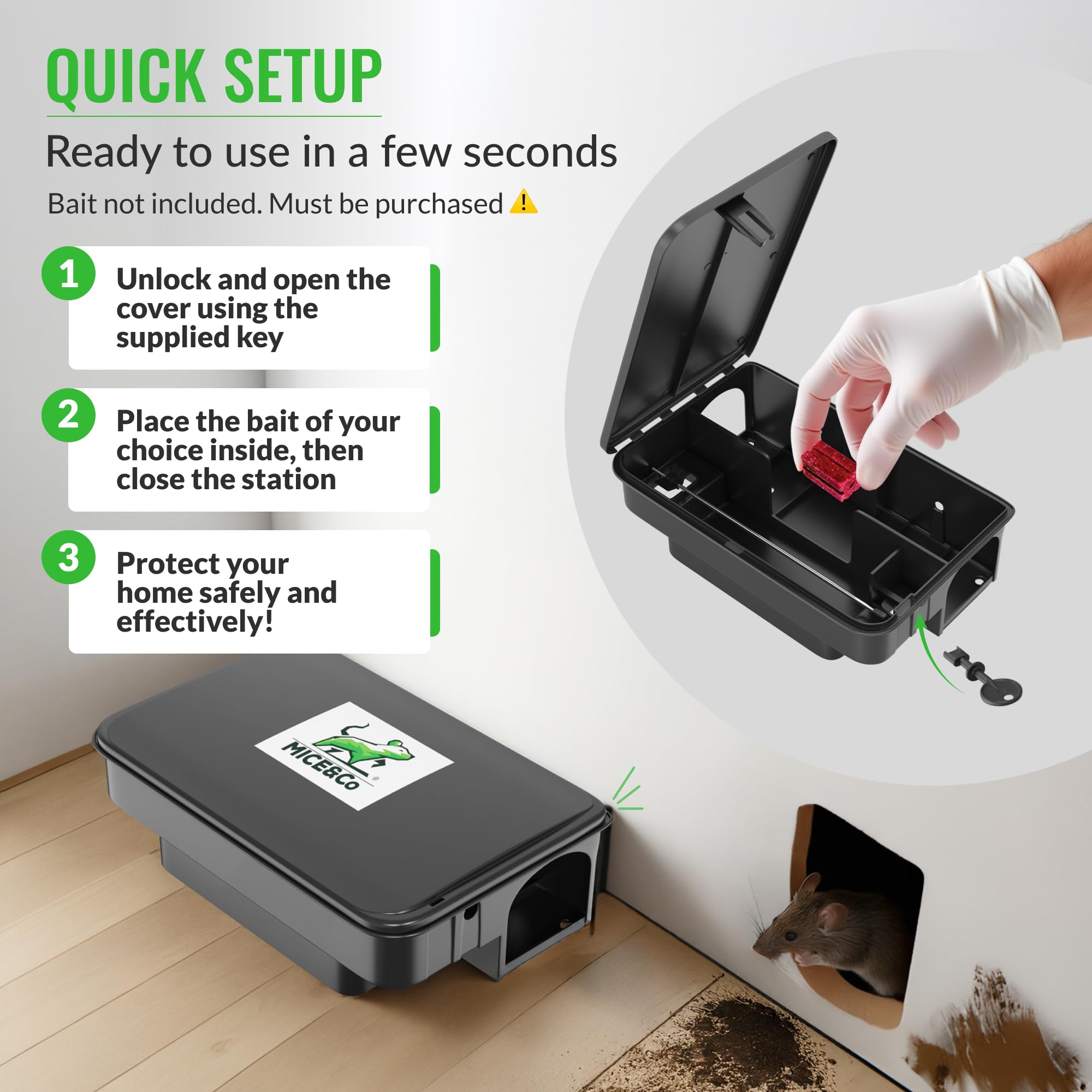 Mice&Co durable plastic construction designed for year-round use.