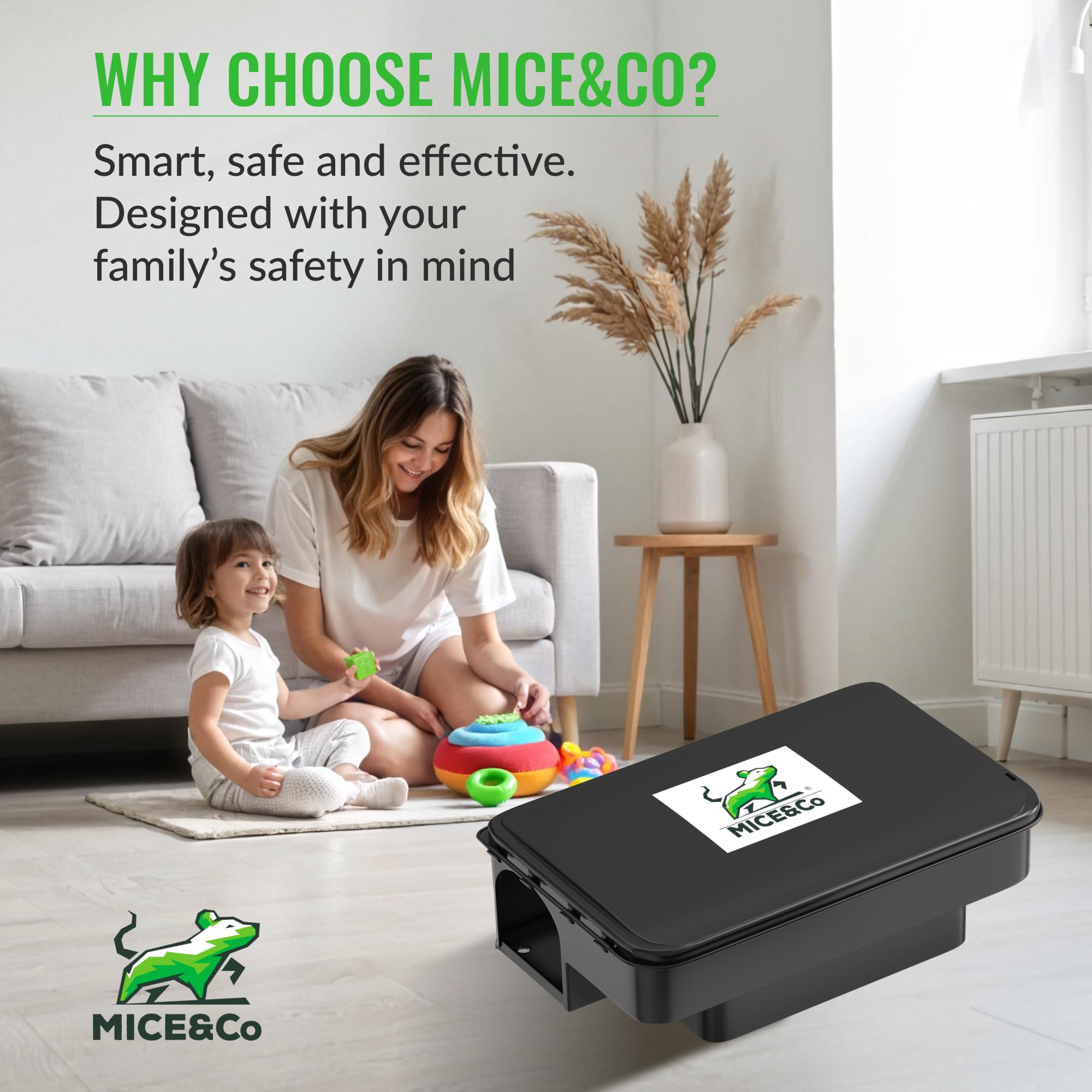 Mice&Co tamper-resistant station design for secure placement.