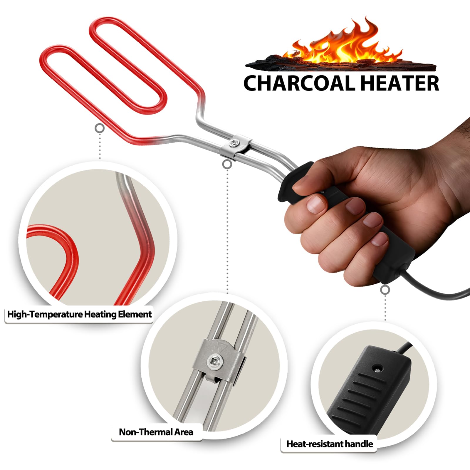 MICHOLY 25-inch cable provides easy reach for tall or short grills