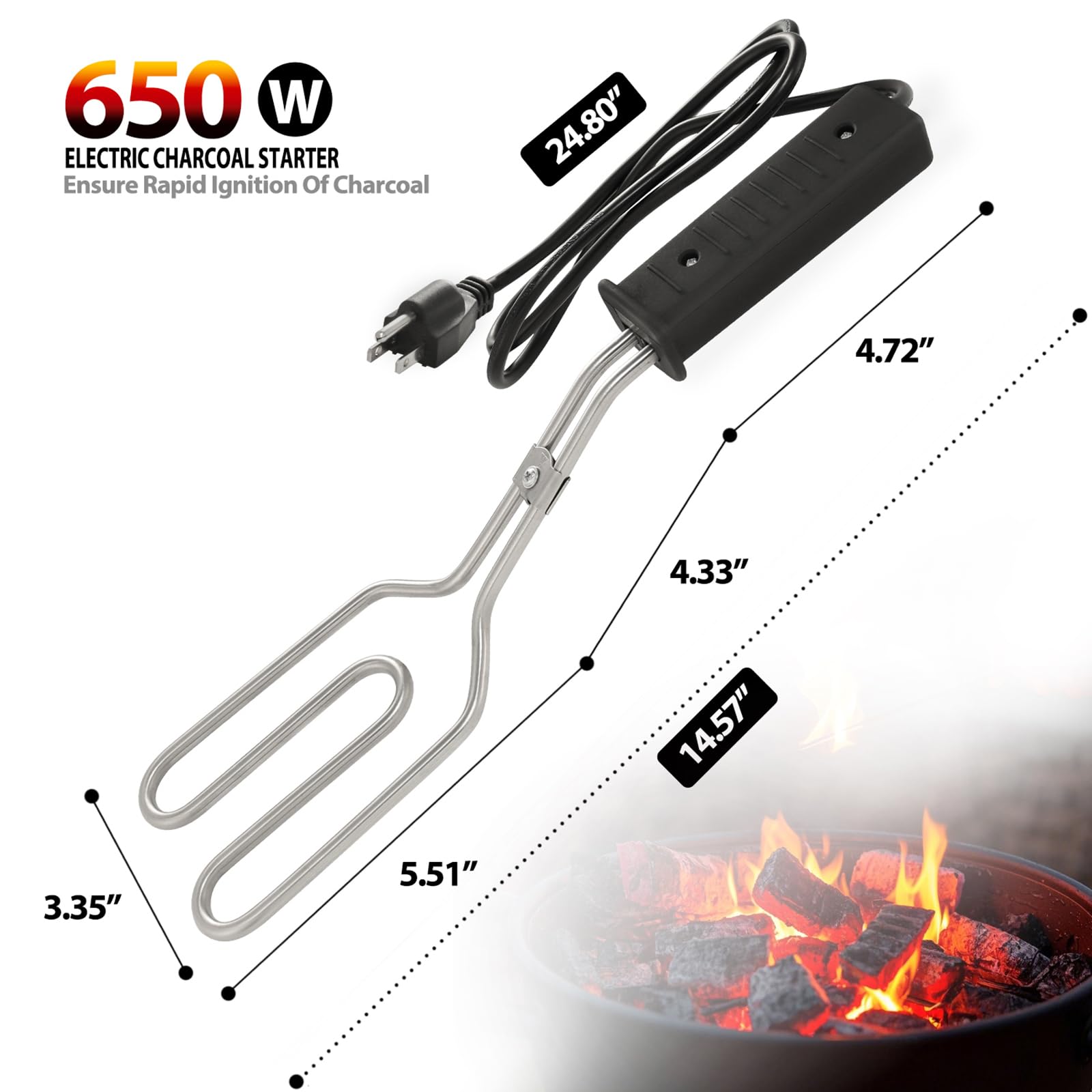 MICHOLY fire starter featuring 304 stainless steel heating element for durability